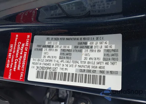 2023 Mazda Cx-30 2.5 S Premium z USA, uszkodzony, nr VIN 3MVDMBDM3PM518267